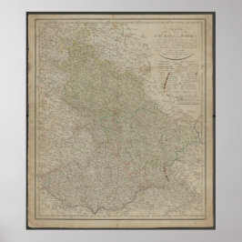 Antieke kaart van Silezië en Moravië uit 1799, his Poster