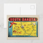 Antieke kaart van South Dakota (Voorkant / Achterkant)