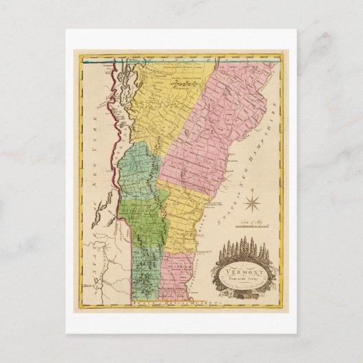Antieke kaart van Vermont uit 1815 (Voorkant)