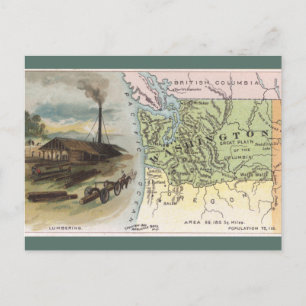 Antieke kaart van Washington
