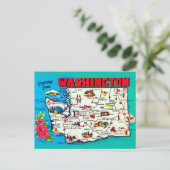 Antieke kaart van Washington (Staand voorkant)