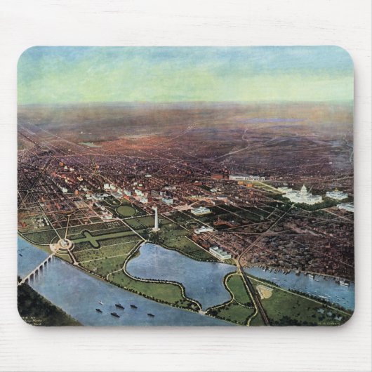 Antieke kaart van Washington DC en de Potomac-rivi Muismat (Voorkant)