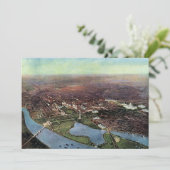 Antieke kaart van Washington DC en de Potomacrivie (Staand voorkant)