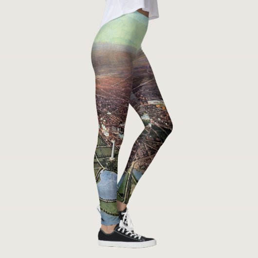 Antieke kaart van Washington DC en de Potomacrivie Leggings (Rechts)