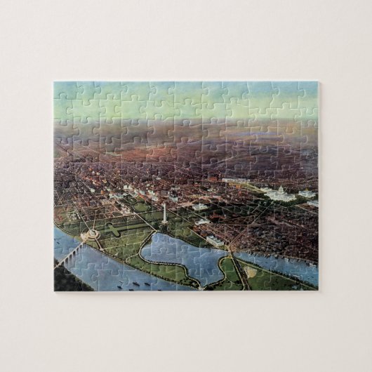 Antieke kaart van Washington DC en de Potomacrivie Legpuzzel (Horizontaal)