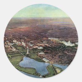Antieke kaart van Washington DC en de Potomacrivie Ronde Sticker