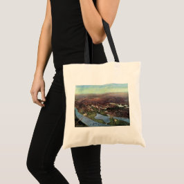 Antieke kaart van Washington DC en de Potomacrivie Tote Bag