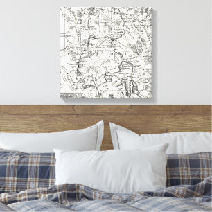Antieke kaart van Yellowstone National Park Canvas Afdruk