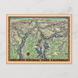 Antieke kaart van Yosemite