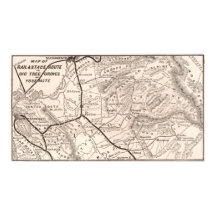 Antieke kaart van Yosemite 1876