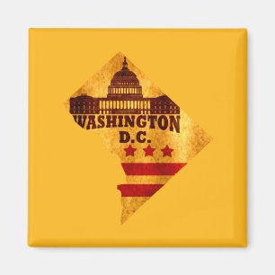 Antieke kaart vlag Washington DC Magneet