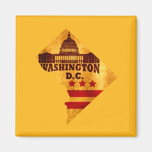 Antieke kaart vlag Washington DC Magneet (Voorkant)