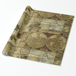 Antieke kaarten van de oude wereld Antieke kaarten Cadeaupapier