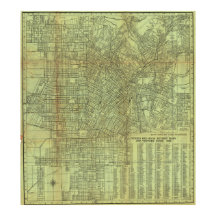 Antieke kaartposter van Los Angeles 1920