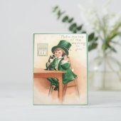 Antieke Kabouter Telefoon St. Patrick's Dag Kaart (Staand voorkant)
