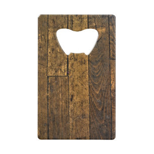 Antieke kale houten paneel creditkaart flessenopener