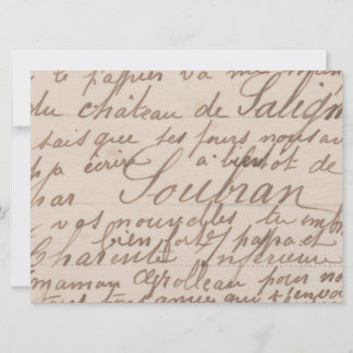 Antieke kalligrafie op maat gemaakte uitnodiging v