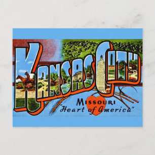 Antieke Kansas City-groet op ansichtkaart Briefkaart