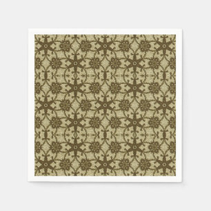 Antieke kant - chocolade en beige servetten