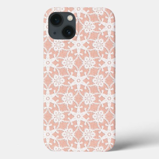 Antieke kant - wit en perzik Case-Mate iPhone case (Achterkant)
