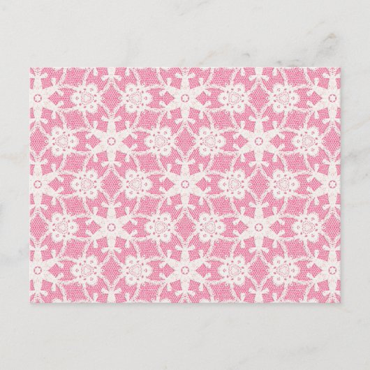 Antieke kant - wit en roze rood briefkaart (Voorkant)