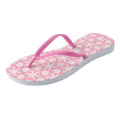 Antieke kant - wit en roze rood teenslippers (Schuin)
