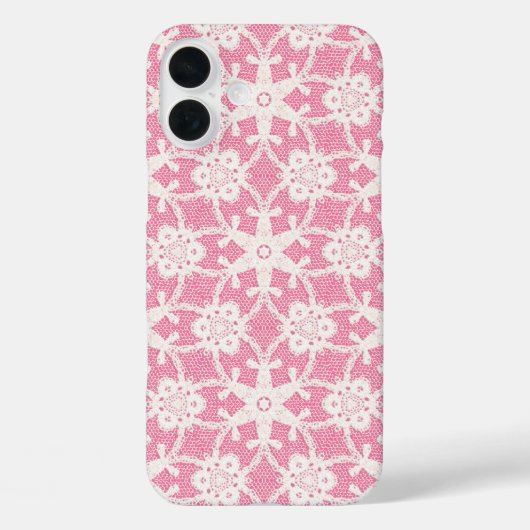 Antieke kant - wit en roze roos Case-Mate iPhone case (Achterkant)