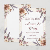 Antieke Kanten en Geperste Botanische Save the Dat Date (Voorkant / Achterkant)