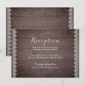 antieke kanten landelijke trouwreceptiekaart kaart (Voorkant / Achterkant)