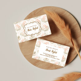 Antieke Kapper met botanische thema's Visitekaartje