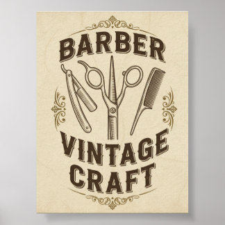 Antieke Kapper Winkel Poster