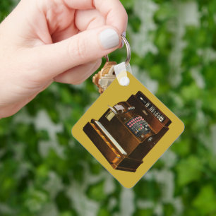Antieke kassa, vintage detailhandel sleutelhanger