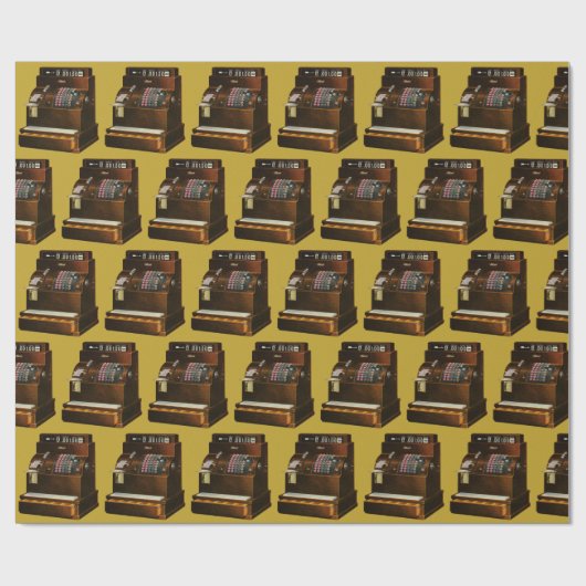 Antieke kassa, vintage detailhandelszaak cadeaupapier (Vlak)