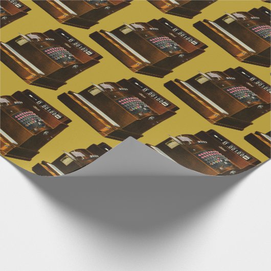 Antieke kassa, vintage detailhandelszaak cadeaupapier (Hoek)