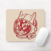 Antieke kat astronaut muismat (Met muis)