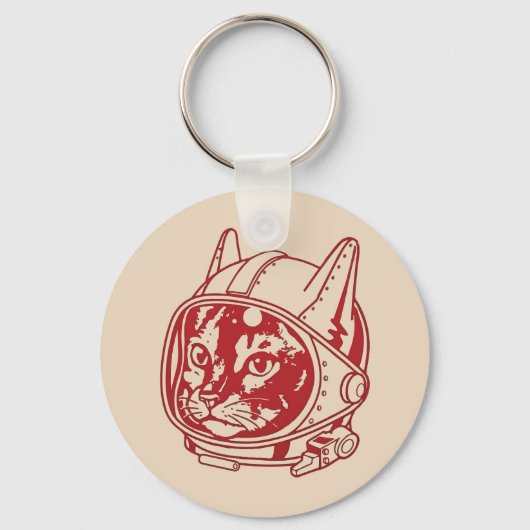 Antieke kat astronaut     sleutelhanger (Voorkant)