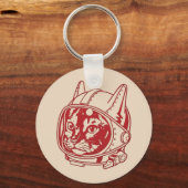 Antieke kat astronaut     sleutelhanger (Achterkant)
