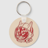 Antieke kat astronaut     sleutelhanger (Achterkant)