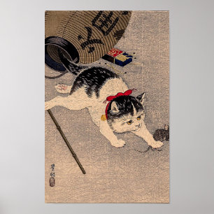 Antieke Kat en Muis door Ohara Koson Poster