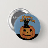 Antieke kat in Jack'o'Lantern Ronde Button 5,7 Cm (Voorkant /achterkant)