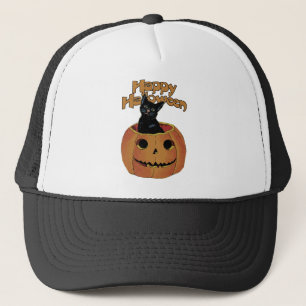 Antieke kat in Jack'o'Lantern Trucker Pet