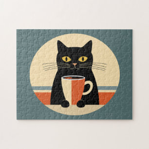 Antieke Kat & Koffie Legpuzzel