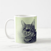 Antieke kat met halsband koffiemok (Links)