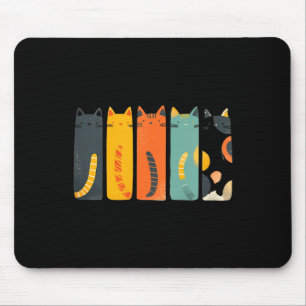 Antieke Kat Mid-century Modern Ingeprente Katten 5 Muismat