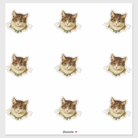 Antieke Kat Sticker (Vel)