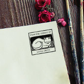 Antieke kat uit de bibliotheek van rubberstempel