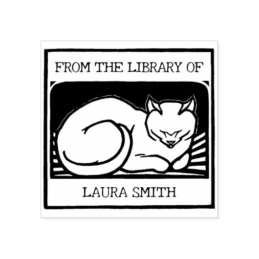 Antieke kat uit de bibliotheek van rubberstempel (Afrduk)