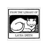 Antieke Kat Van De Bibliotheek Van Rubberstempel (Afrduk)