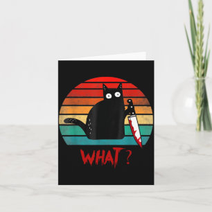 Antieke Kat Wat_ Grappige Zwarte Kat Moorddadige K Kaart