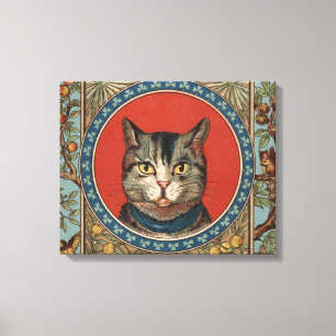 Antieke kattenleven voor Kitty Cat Klassieke Victo Canvas Afdruk